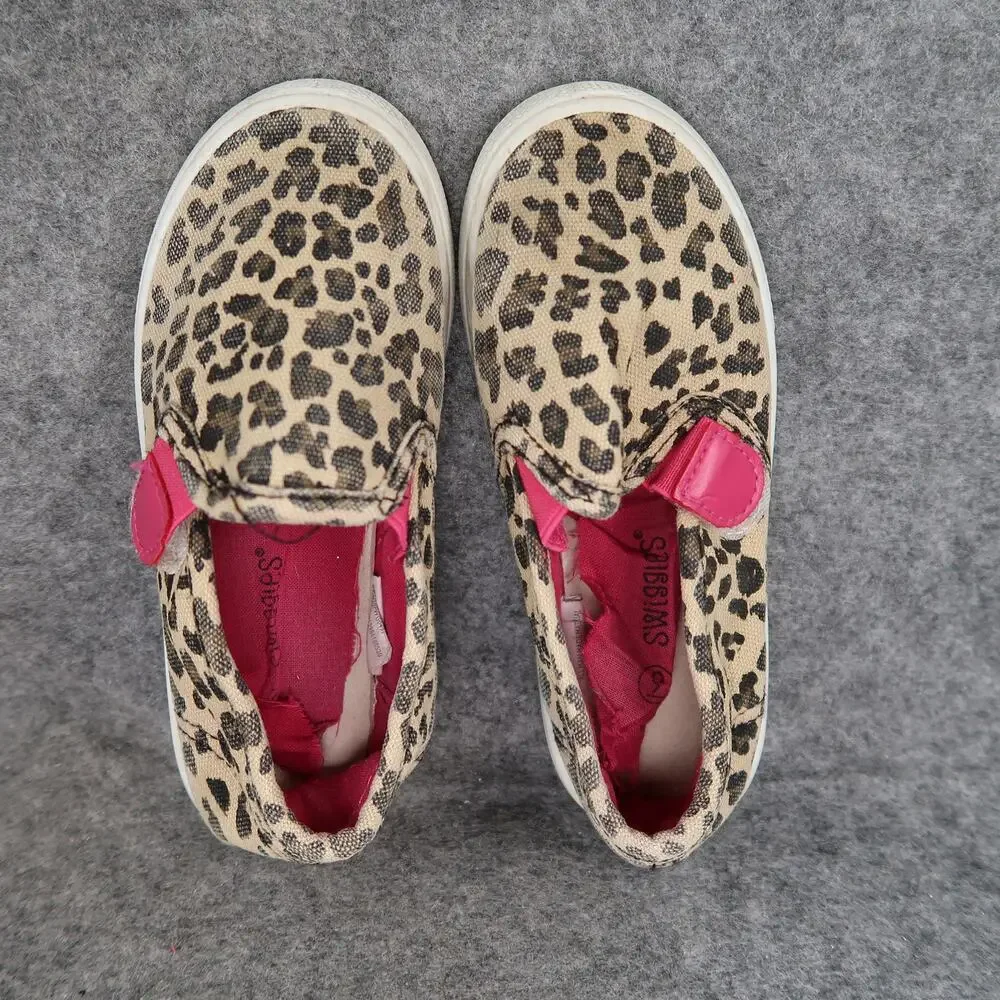 Swiggles Shoes Toddler 9 Sneakers Leopard Animal Print Casual Flat Slip On Kids